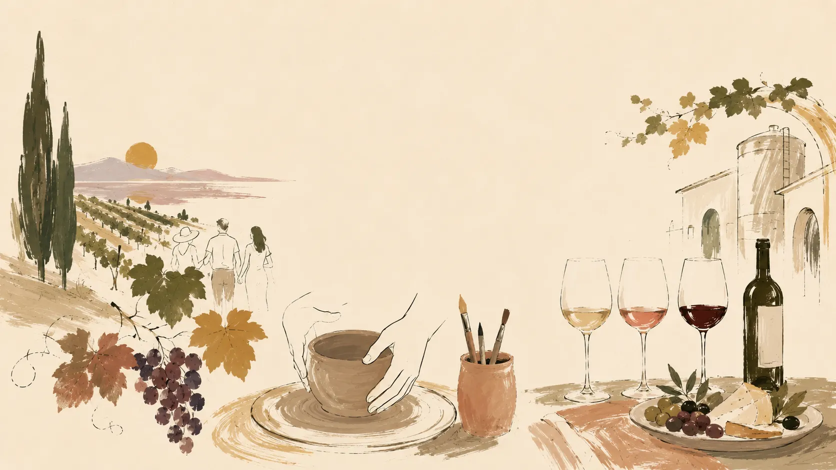 Wine & Pottery Workshop - Handbuild, Paint & Glaze